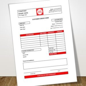 Customer Order Form Word Template 001