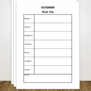 Weekly Diary Template