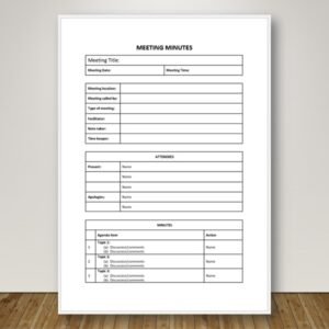 Meeting Minutes Template Word