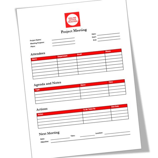 Project Meeting Notes Template Template Warriors