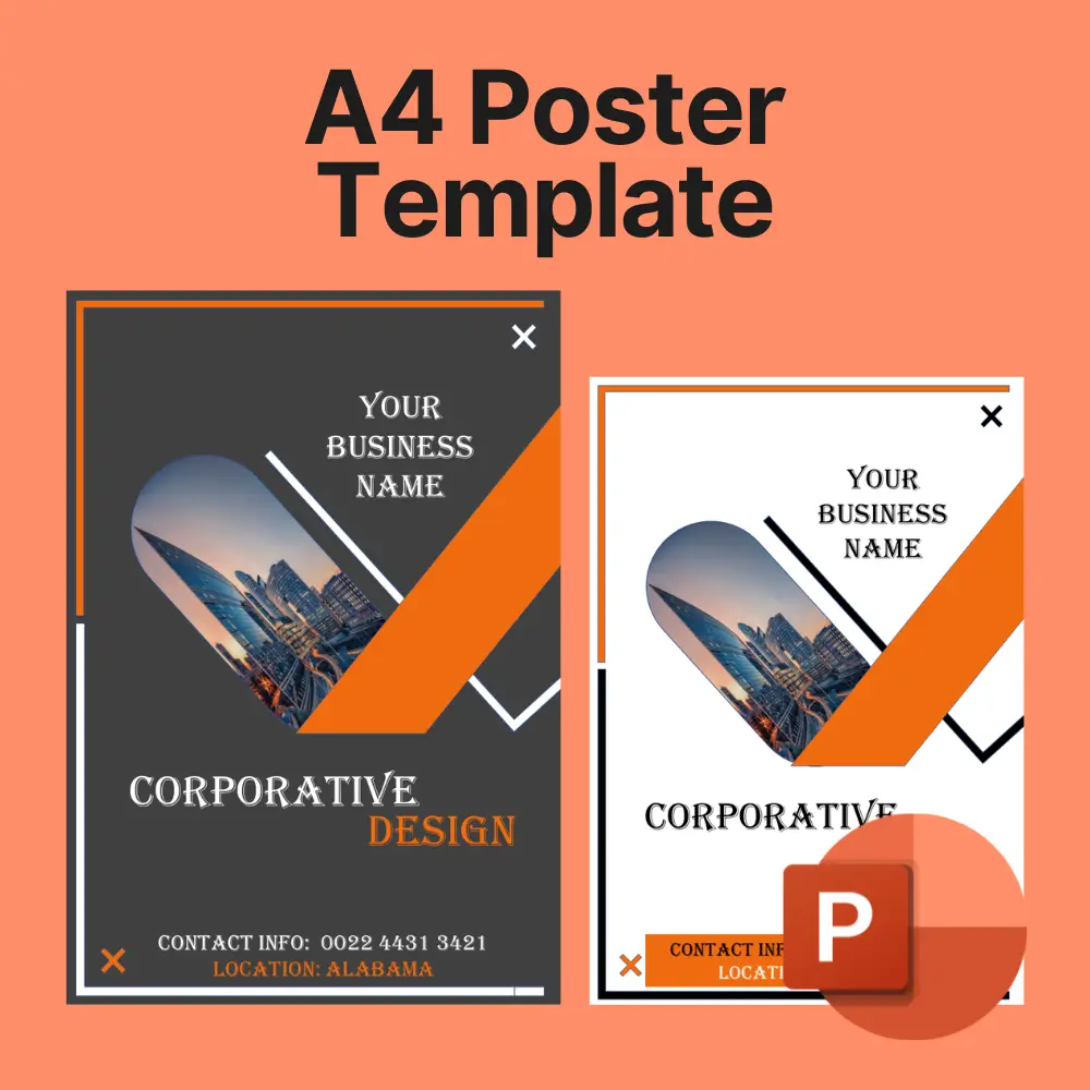 A4 Poster PowerPoint Template - Template Warriors